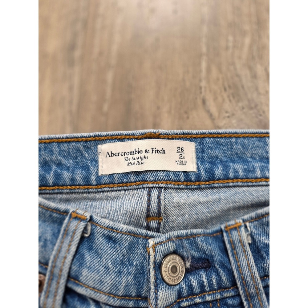 Abercrombie & Fitch Straight Mid Rise Jeans Womens 26 - Picture 6 of 10